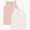 PETIT BATEAU Lot De 2 Débardeurs Fleurs En Coton Bio | Multicolore
