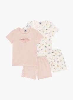 PETIT BATEAU Lot De 2 Pyjamas Imprimés En Coton | Multicolore