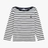 PETIT BATEAU Tee-shirt Marinière Col Bateau En Coton | Noir -Petit Bateau Soldes 4152212