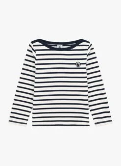 PETIT BATEAU Tee-shirt Marinière Col Bateau En Coton | Noir