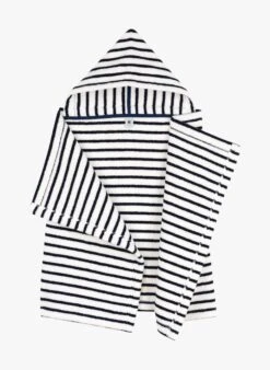 PETIT BATEAU Cape De Bain Rayée En Coton | Blanc -Petit Bateau Soldes 4152217