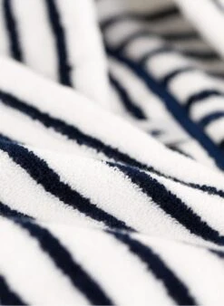 PETIT BATEAU Cape De Bain Rayée En Coton | Blanc -Petit Bateau Soldes 4152218