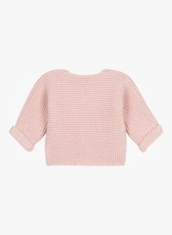 PETIT BATEAU Gilet Col V En Coton | Rose -Petit Bateau Soldes 4152220