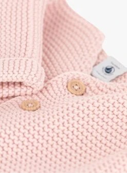 PETIT BATEAU Gilet Col V En Coton | Rose -Petit Bateau Soldes 4152222