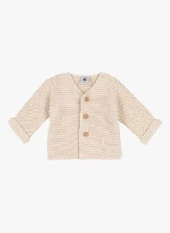 PETIT BATEAU Gilet Col V En Coton | Beige