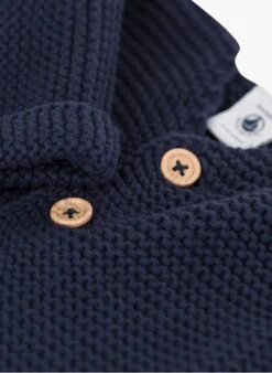 PETIT BATEAU Gilet Col V En Coton | Noir -Petit Bateau Soldes 4152230