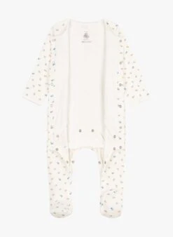 PETIT BATEAU Body Pyjama Fleurs En Coton Bio | Multicolore -Petit Bateau Soldes 4152265