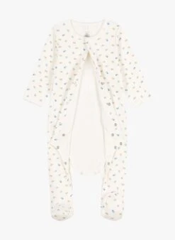 PETIT BATEAU Body Pyjama Fleurs En Coton Bio | Multicolore -Petit Bateau Soldes 4152266