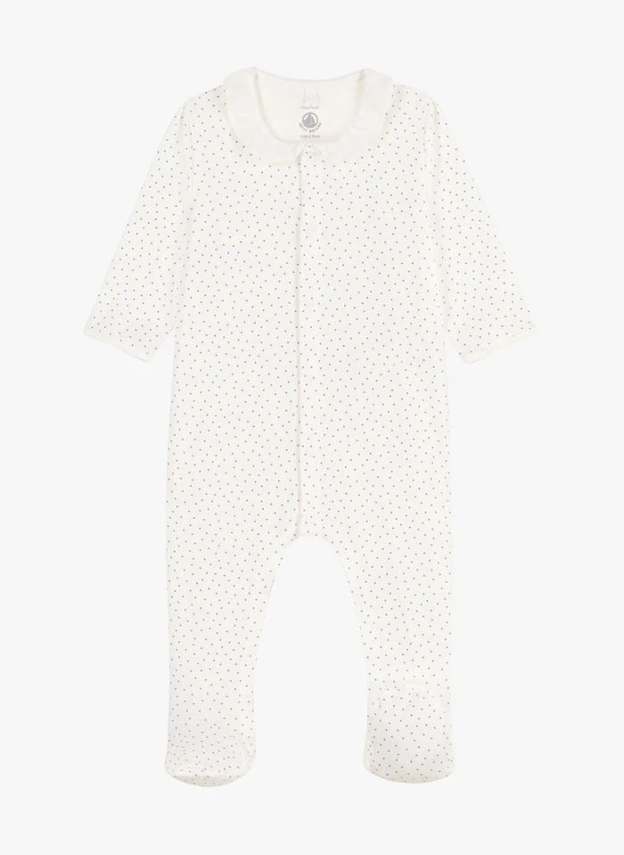 PETIT BATEAU Dors-bien à Pois En Coton Bio | Blanc 3 PETIT BATEAU Dors-bien à Pois En Coton Bio | Blanc