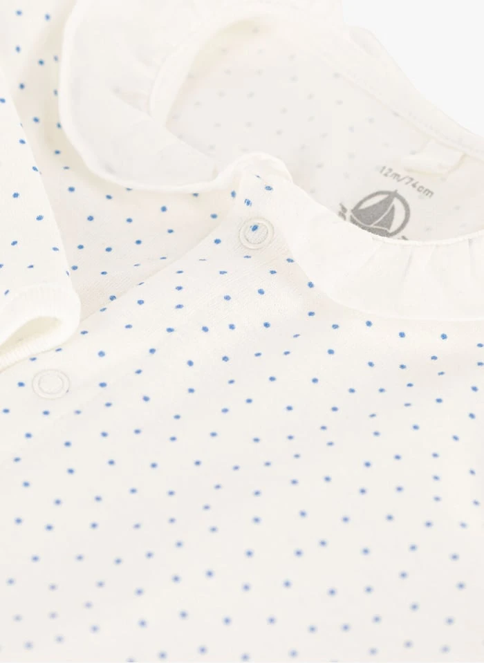 PETIT BATEAU Dors-bien à Pois En Coton Bio | Blanc 5 PETIT BATEAU Dors-bien à Pois En Coton Bio | Blanc – Image 3