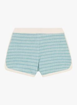 PETIT BATEAU Short Rayé En Coton Mélangé | Bleu -Petit Bateau Soldes 4152283