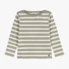 PETIT BATEAU Tee-shirt Marinière Col Bateau En Coton | Vert -Petit Bateau Soldes 4152284