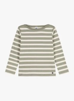 PETIT BATEAU Tee-shirt Marinière Col Bateau En Coton | Vert