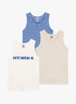 PETIT BATEAU Lot De 3 Débardeurs En Coton Bio | Multicolore