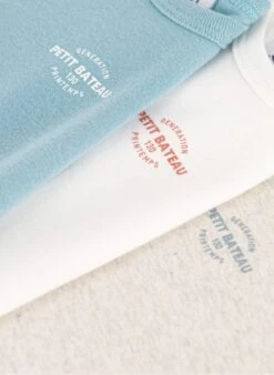 PETIT BATEAU Lot De 3 Bodies Sérigraphié En Coton Bio | Multicolore -Petit Bateau Soldes 4152339