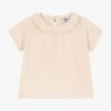 PETIT BATEAU Blouse Col Rond En Gaze De Coton | Beige -Petit Bateau Soldes 4152350