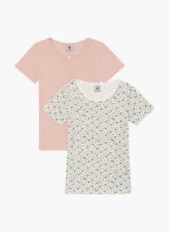 PETIT BATEAU Lot De 2 Tee-shirt Col Rond En Coton | Multicolore -Petit Bateau Soldes 4152357