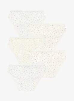 PETIT BATEAU Lot De 5 Culottes Coeurs En Coton Bio | Multicolore -Petit Bateau Soldes 4152388