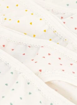 PETIT BATEAU Lot De 5 Culottes Coeurs En Coton Bio | Multicolore -Petit Bateau Soldes 4152390