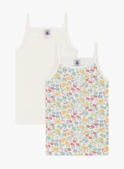 PETIT BATEAU Lot De 2 Débardeurs Imprimés En Coton Bio | Multicolore