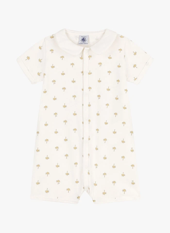 PETIT BATEAU Combinaison Courte Palmiers En Coton Bio | Multicolore 3 PETIT BATEAU Combinaison Courte Palmiers En Coton Bio | Multicolore