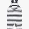 PETIT BATEAU Salopette Marinière En Coton Bio | Noir -Petit Bateau Soldes 4152427