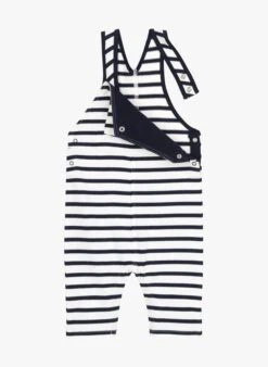 PETIT BATEAU Salopette Marinière En Coton Bio | Noir -Petit Bateau Soldes 4152429
