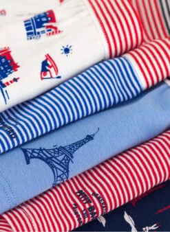 PETIT BATEAU Lot De 5 Boxers En Coton | Multicolore -Petit Bateau Soldes 4152444