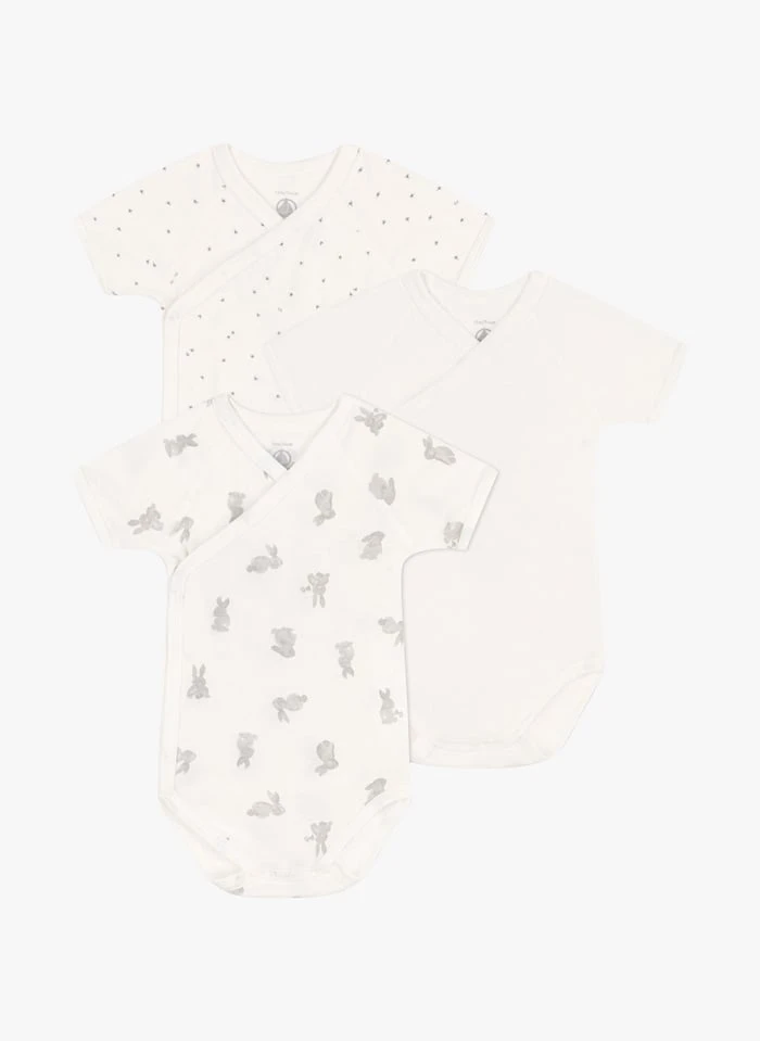 PETIT BATEAU Lot De 3 Bodies Lapins En Coton Bio | Multicolore 3 PETIT BATEAU Lot De 3 Bodies Lapins En Coton Bio | Multicolore