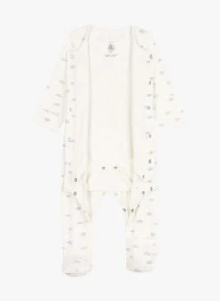 PETIT BATEAU Body Pyjama Nuages En Coton Bio | Multicolore -Petit Bateau Soldes 4157347