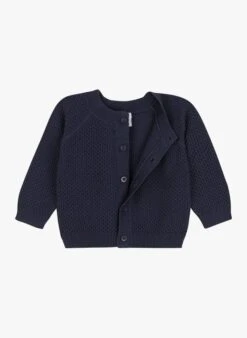 PETIT BATEAU Gilet Col Rond En Coton | Noir -Petit Bateau Soldes 4157366