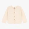 PETIT BATEAU Gilet Col Rond En Coton | Beige -Petit Bateau Soldes 4157368