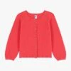 PETIT BATEAU Cardigan Col Rond En Coton | Rouge -Petit Bateau Soldes 4157372