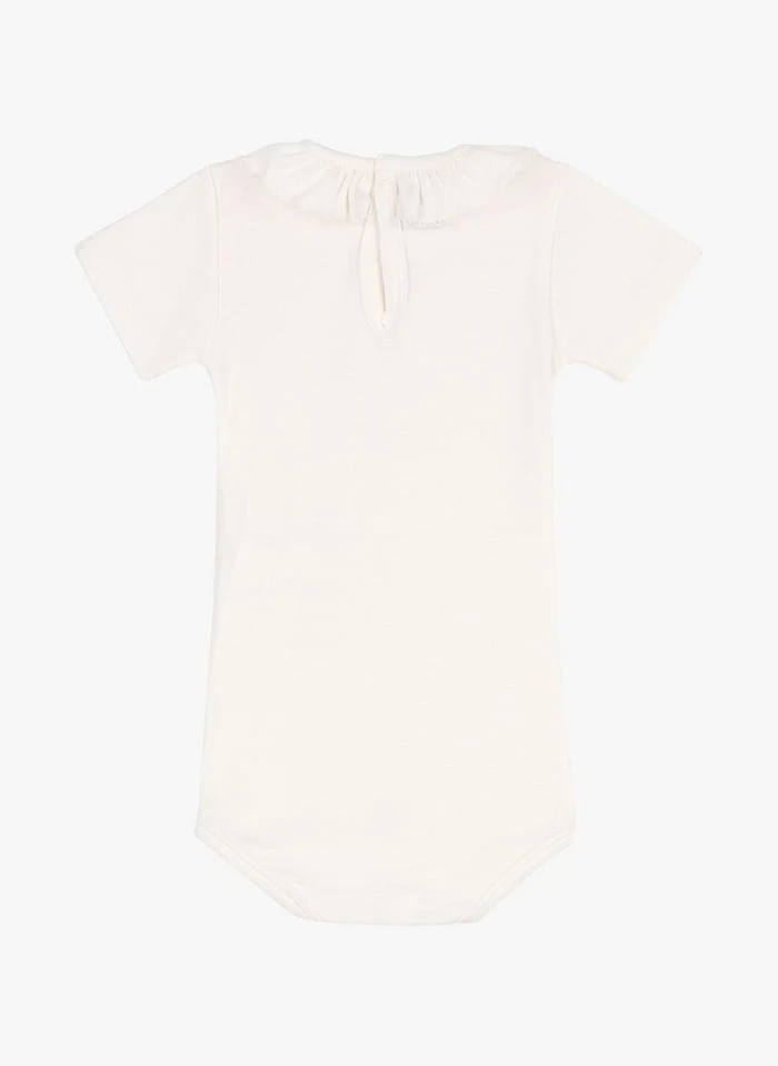 PETIT BATEAU Body Col Rond Volanté En Coton Bio | Blanc 4 PETIT BATEAU Body Col Rond Volanté En Coton Bio | Blanc – Image 2