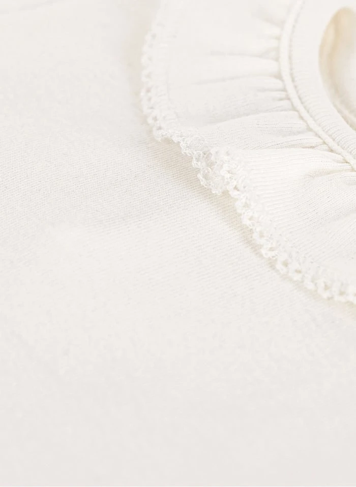 PETIT BATEAU Body Col Rond Volanté En Coton Bio | Blanc 5 PETIT BATEAU Body Col Rond Volanté En Coton Bio | Blanc – Image 3