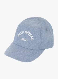 PETIT BATEAU Casquette En Denim Brodée En Coton | Bleu