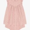 PETIT BATEAU Robe Col Carré Avec Bloomer En Broderie Anglaise | Rose -Petit Bateau Soldes 4158841