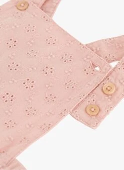 PETIT BATEAU Salopette En Broderie Anglaise En Coton | Rose -Petit Bateau Soldes 4158852