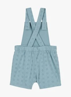 PETIT BATEAU Salopette Courte Brodée En Coton | Bleu -Petit Bateau Soldes 4158854