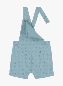 PETIT BATEAU Salopette Courte Brodée En Coton | Bleu -Petit Bateau Soldes 4158855
