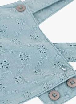 PETIT BATEAU Salopette Courte Brodée En Coton | Bleu -Petit Bateau Soldes 4158856