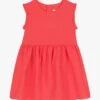 PETIT BATEAU Robe Courte Col Rond En Lin | Rouge -Petit Bateau Soldes 4158861