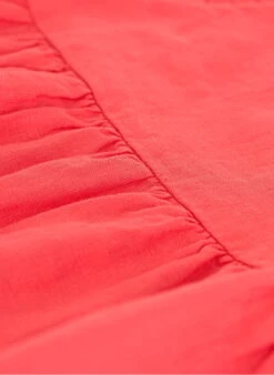 PETIT BATEAU Robe Courte Col Rond En Lin | Rouge -Petit Bateau Soldes 4158863