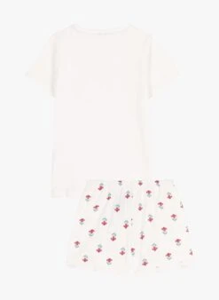 PETIT BATEAU Pyjama Short Fleurs En Coton Bio | Multicolore -Petit Bateau Soldes 4158900