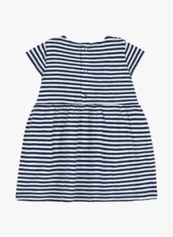 PETIT BATEAU Robe Col Rond à Rayures En Coton | Bleu -Petit Bateau Soldes 4158903