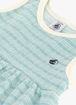 PETIT BATEAU Robe Col Rond En Tissu éponge | Bleu -Petit Bateau Soldes 4158907