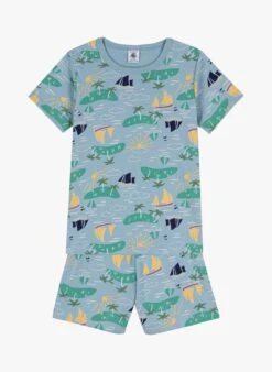 PETIT BATEAU Pyjama Short Imprimé En Coton Bio | Multicolore