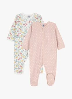 PETIT BATEAU Lot De 2 Dors Bien Fleurs Et Pois En Coton Bio | Multicolore