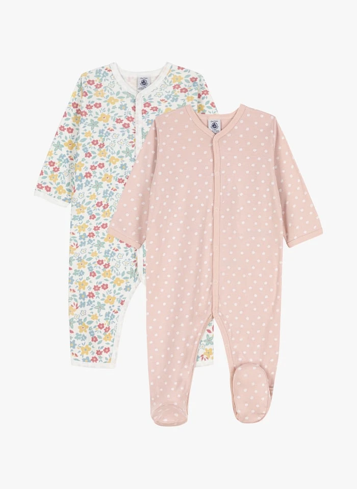 PETIT BATEAU Lot De 2 Dors Bien Fleurs Et Pois En Coton Bio | Multicolore 3 PETIT BATEAU Lot De 2 Dors Bien Fleurs Et Pois En Coton Bio | Multicolore