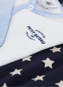 PETIT BATEAU Lot De 2 Dors-bien Milleraies Et étoiles En Coton Bio | Multicolore -Petit Bateau Soldes 4158934